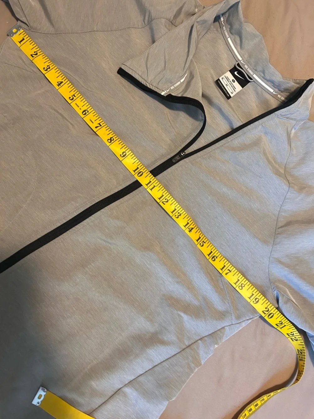 Nike Running Asymmetrical Zip Moto Jacket Size M Gray Activewear Lightweight